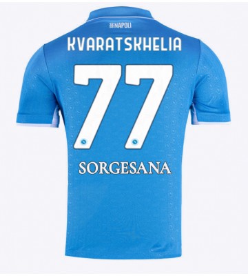 SSC Napoli Khvicha Kvaratskhelia #77 Primera Equipación 2024-25 Manga Corta